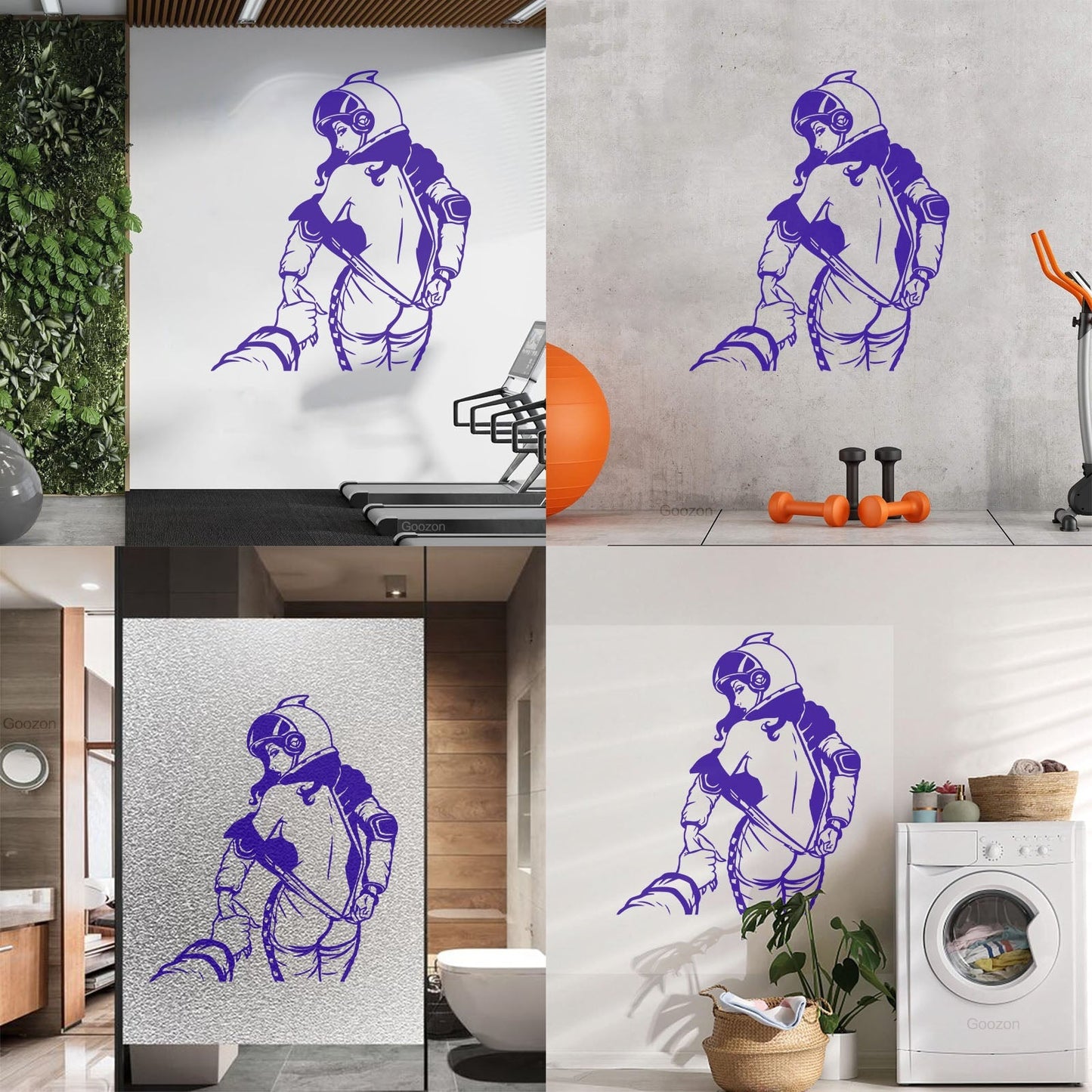 Vinyl Wall Decals Spacesuit Appeal Girl Striptease Come With Me Window Decals