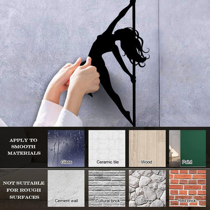 Fine Carving Stickers Stripper Striptease Dancer Girl Pole Dance Self Adhesive