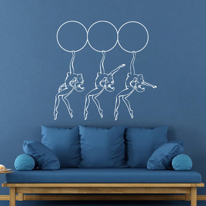 Striptease Dancing Appeal Girls Circle Vinyl Art Sticker Equipped With Transfer Film Kit