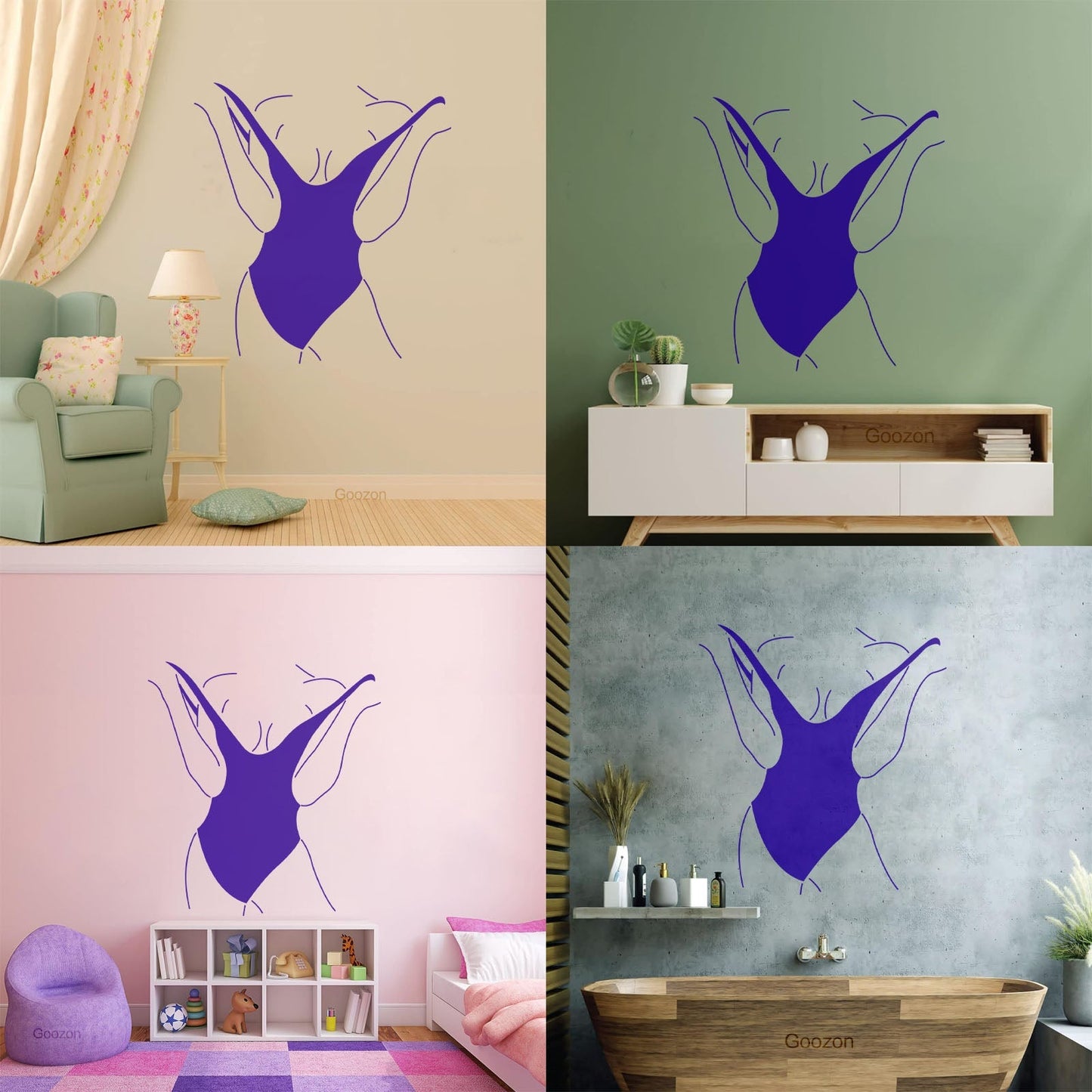 Vinyl Wall Decals Swimsuit Appeal Woman Body Model Art Decoration