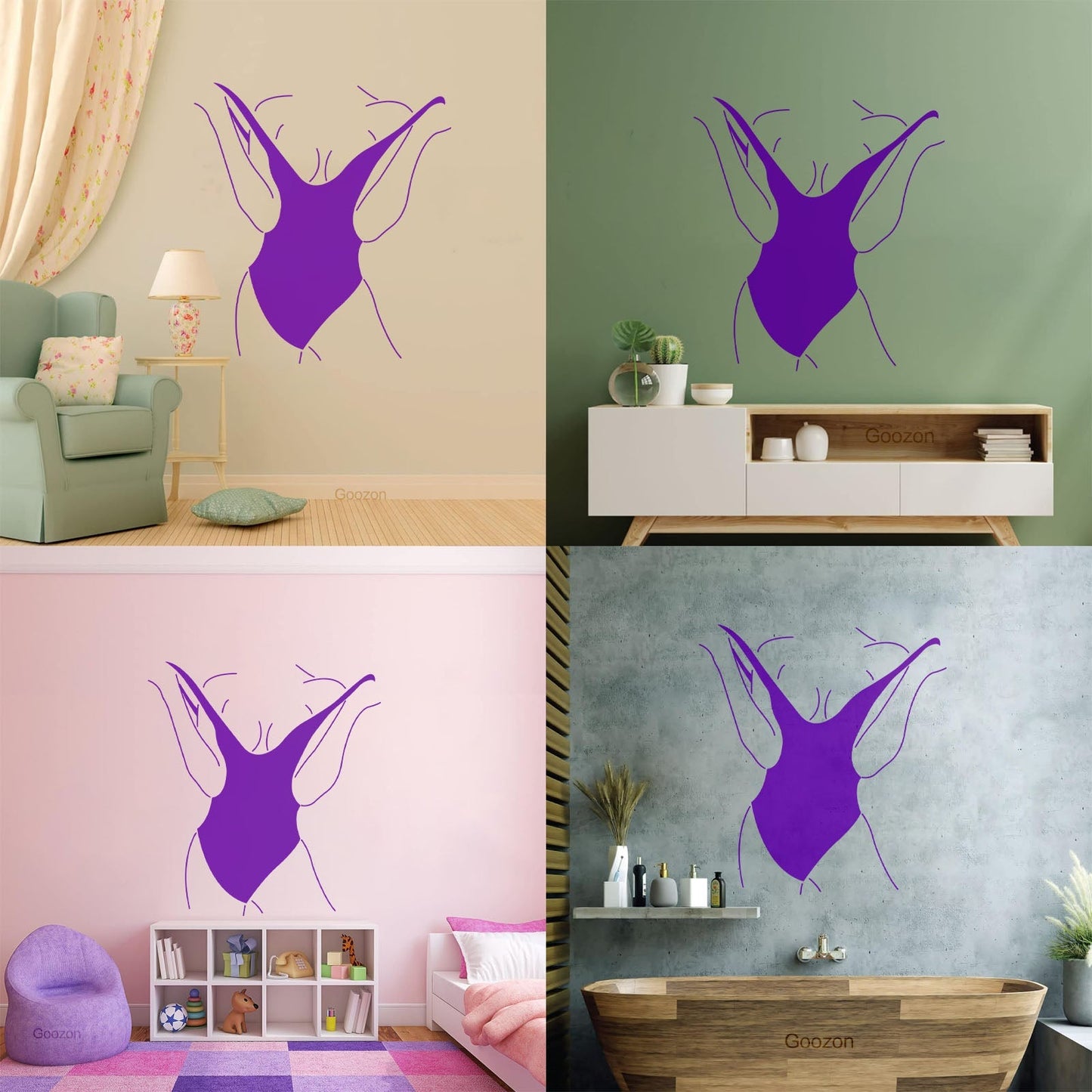 Vinyl Wall Decals Swimsuit Appeal Woman Body Model Art Decoration