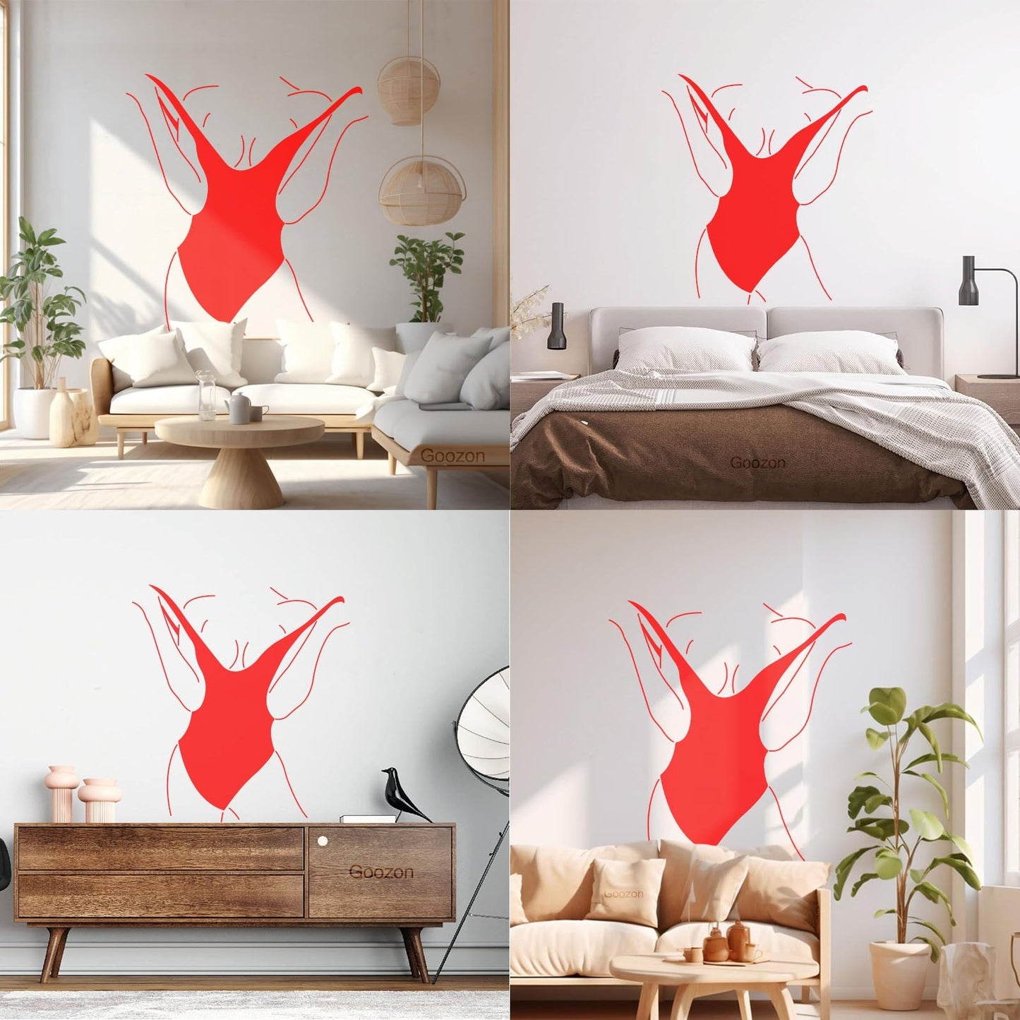 Vinyl Wall Decals Swimsuit Appeal Woman Body Model Art Decoration