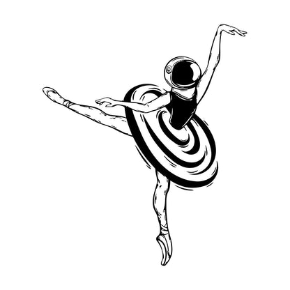 Ballerina Dancer Girl Spacesuit Space Fine Carving Stickers Store Decoration