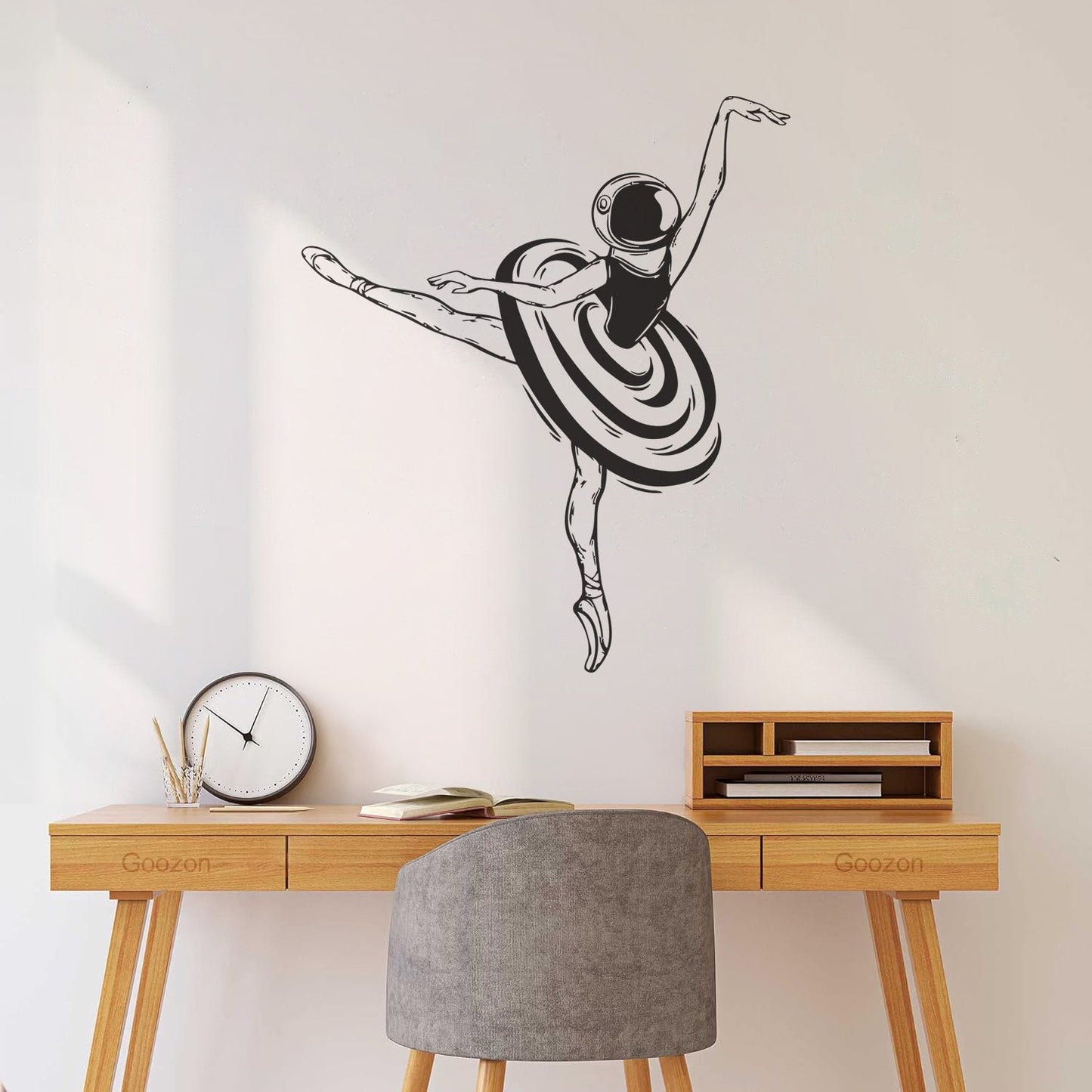 Ballerina Dancer Girl Spacesuit Space Fine Carving Stickers Store Decoration