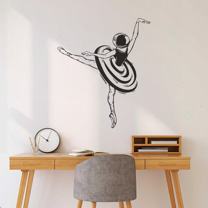 Ballerina Dancer Girl Spacesuit Space Fine Carving Stickers Store Decoration
