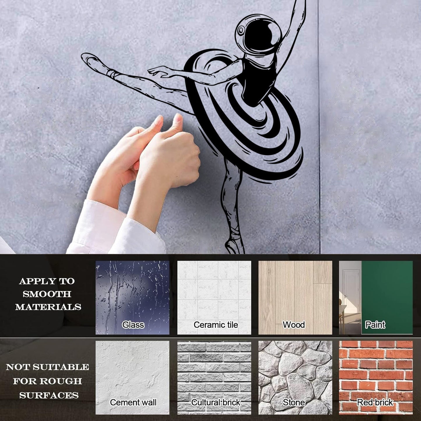 Ballerina Dancer Girl Spacesuit Space Fine Carving Stickers Store Decoration