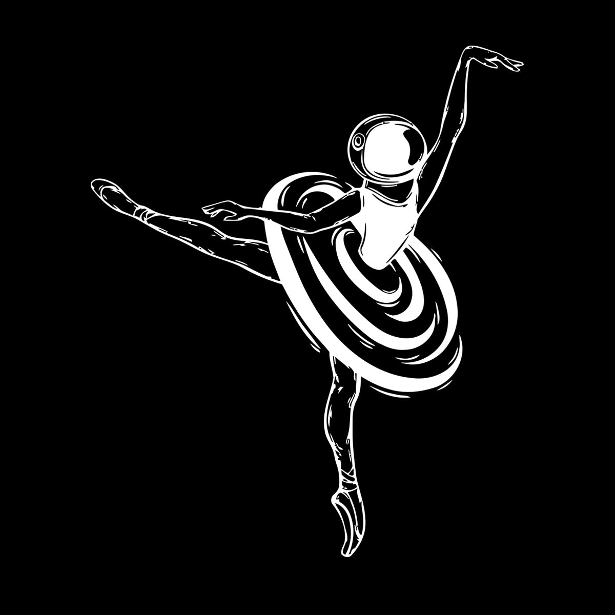 Ballerina Dancer Girl Spacesuit Space Fine Carving Stickers Store Decoration