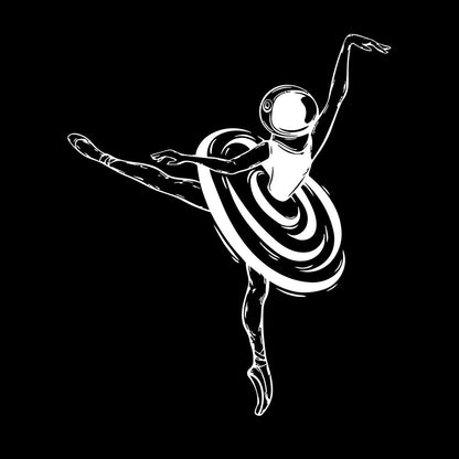 Ballerina Dancer Girl Spacesuit Space Fine Carving Stickers Store Decoration