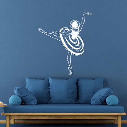 Ballerina Dancer Girl Spacesuit Space Fine Carving Stickers Store Decoration