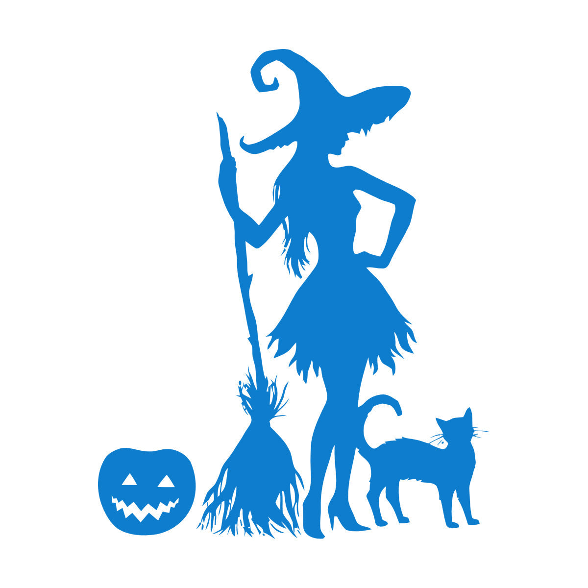 Halloween Pumpkin Witch Broom Cat Magic Monster Engraving Stickers Do Not Damage The Wall Surface