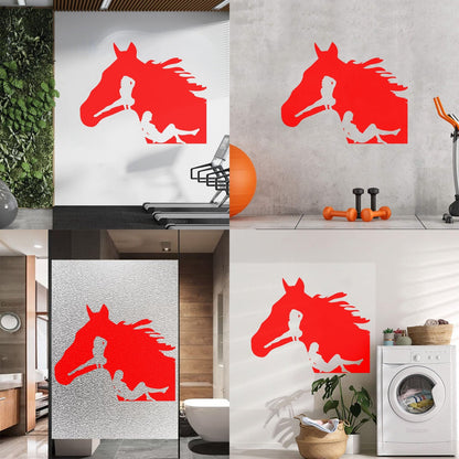 Lettering Decals Horse Head Silhouette Appeal Girls Multi Color Selection