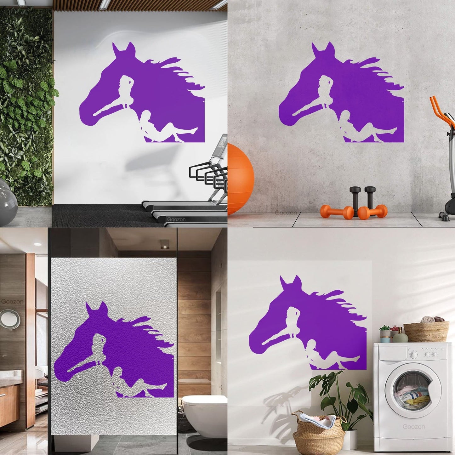 Lettering Decals Horse Head Silhouette Appeal Girls Multi Color Selection