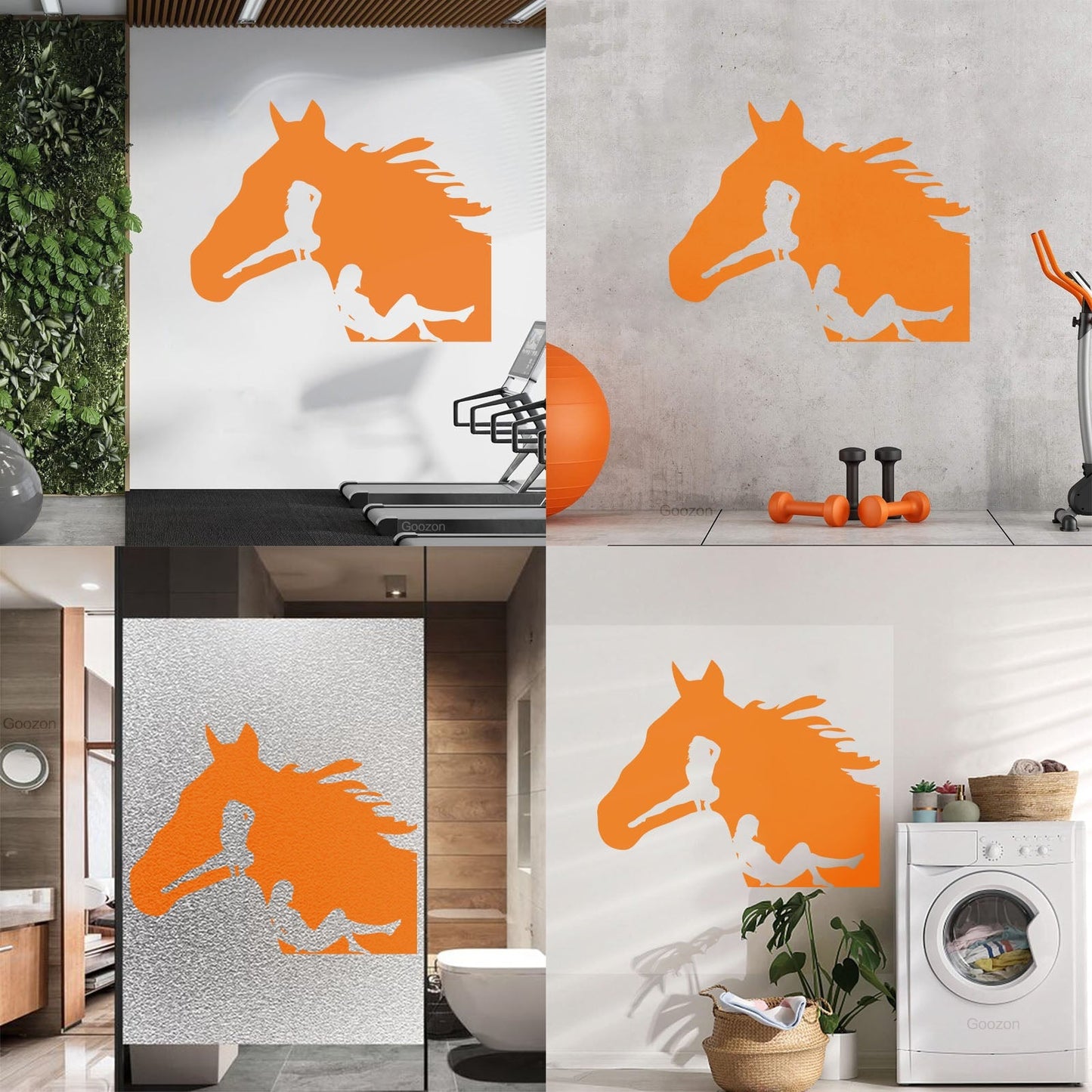 Lettering Decals Horse Head Silhouette Appeal Girls Multi Color Selection