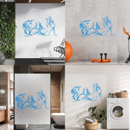 Vinyl Wall Stickers Naked Girl Natural Appeal Wolf Animal Ornament Multiple Size Options