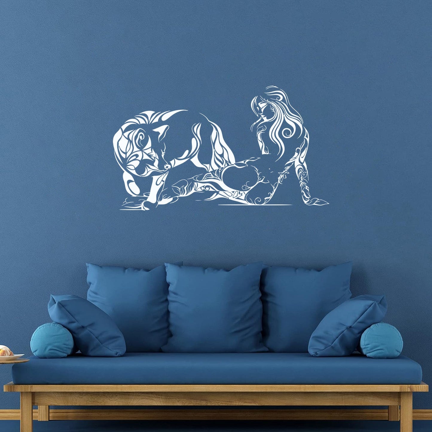 Vinyl Wall Stickers Naked Girl Natural Appeal Wolf Animal Ornament Multiple Size Options