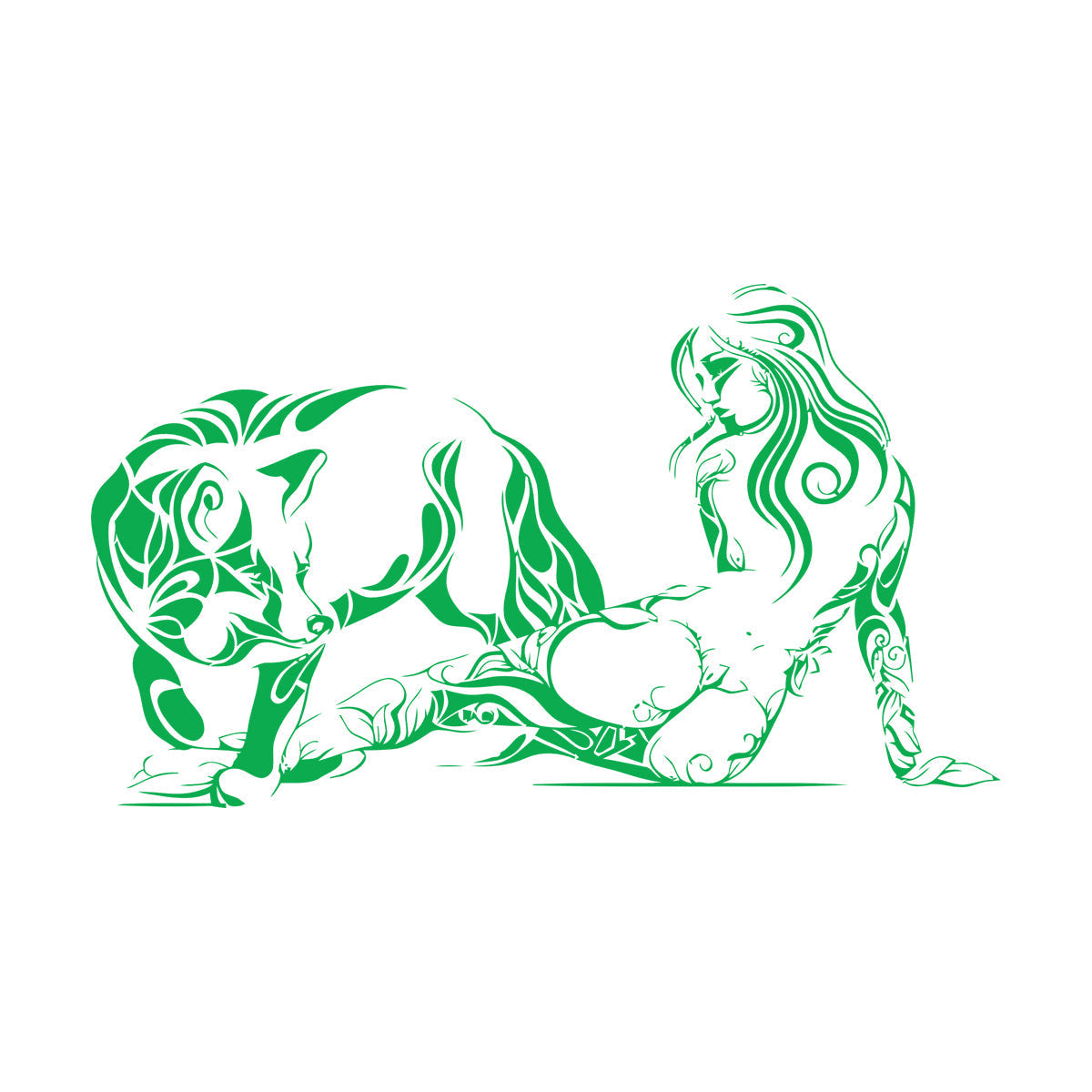 Vinyl Wall Stickers Naked Girl Natural Appeal Wolf Animal Ornament Multiple Size Options