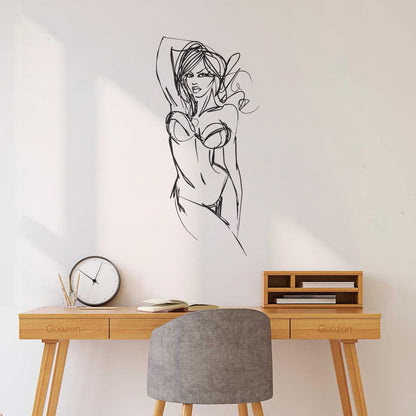 Engraving Stickers Hot Appeal Woman Sketch Drawing Tattoo Culture