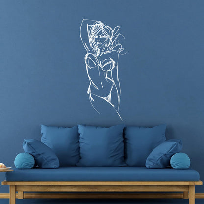 Engraving Stickers Hot Appeal Woman Sketch Drawing Tattoo Culture