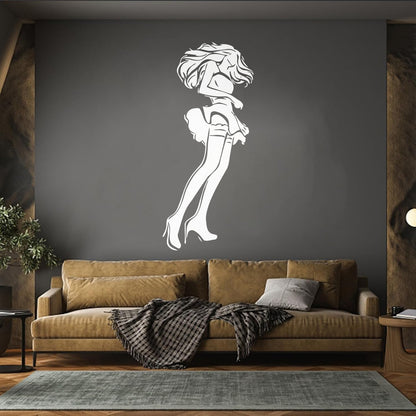 Lettering Stickers Hot Appeal Woman Short Skirt Stockings Do Not Damage The Wall Surface