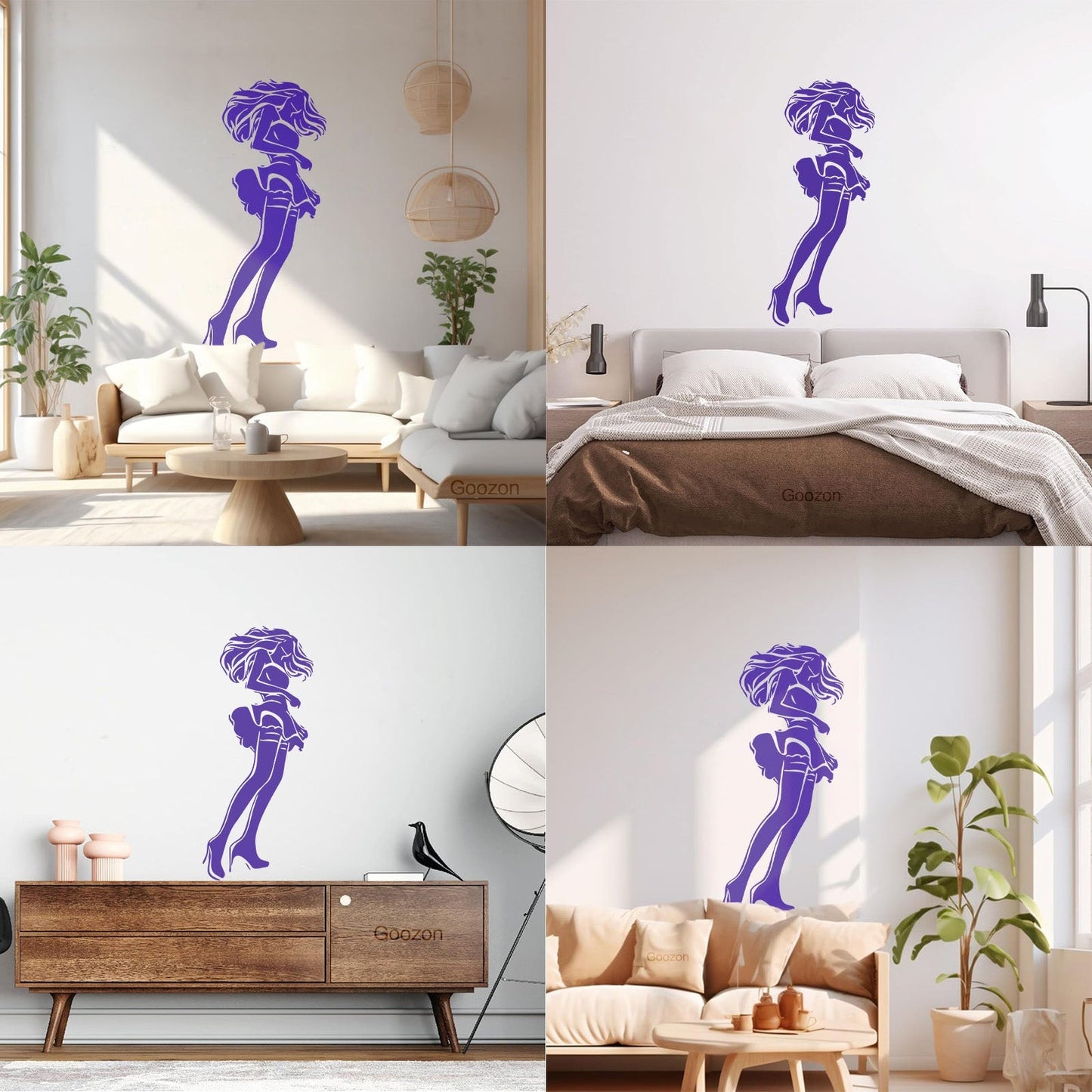 Lettering Stickers Hot Appeal Woman Short Skirt Stockings Do Not Damage The Wall Surface