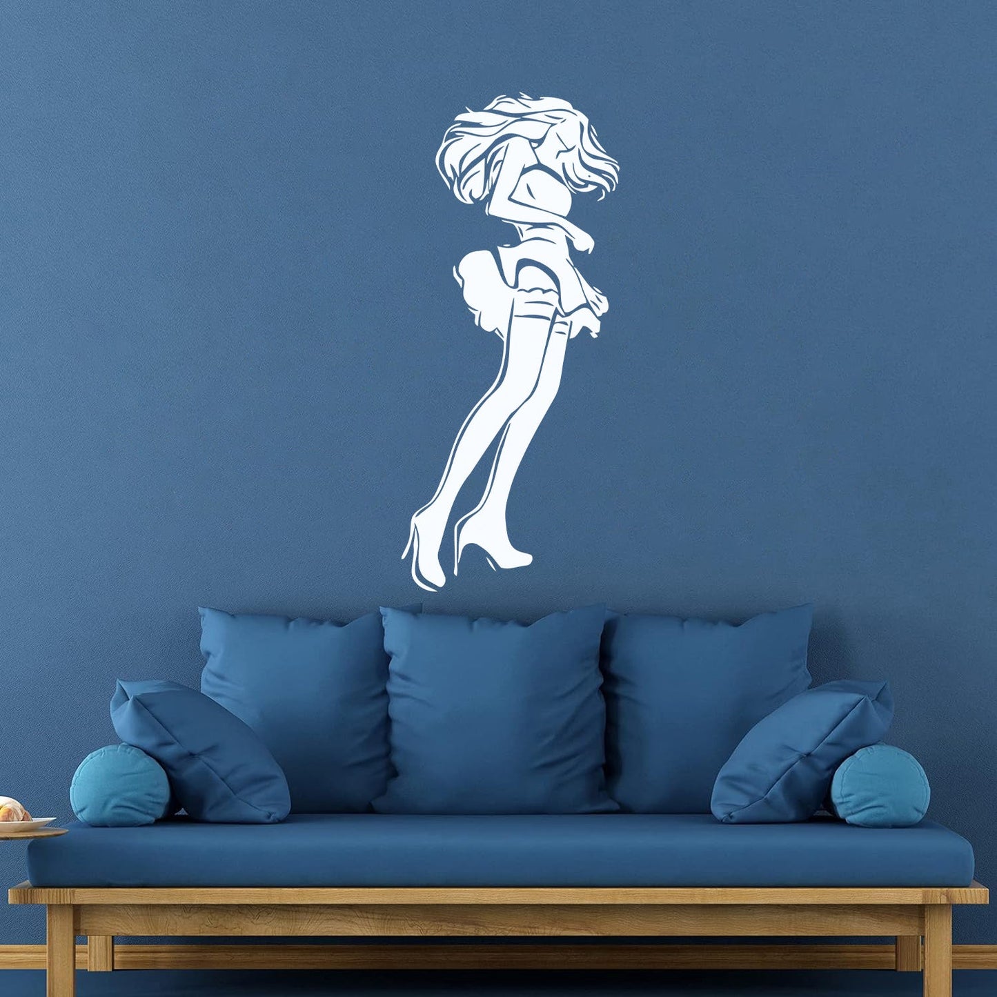 Lettering Stickers Hot Appeal Woman Short Skirt Stockings Do Not Damage The Wall Surface