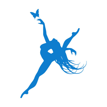 Wall Stickers Paster Paper Singer Dance Dancing Girl And Butterfly Living It Won'T Fall Off