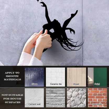 Wall Stickers Paster Paper Singer Dance Dancing Girl And Butterfly Living It Won'T Fall Off