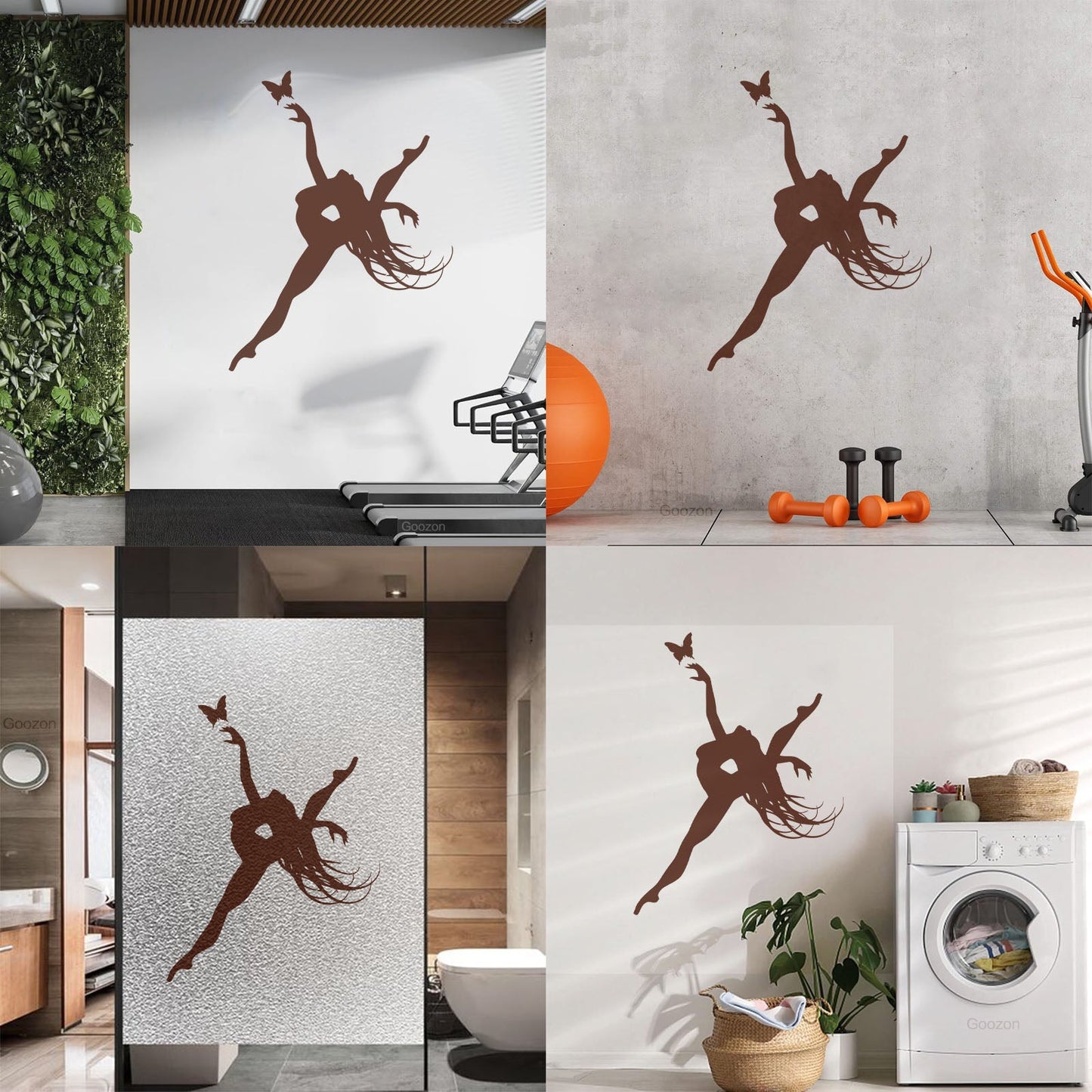Wall Stickers Paster Paper Singer Dance Dancing Girl And Butterfly Living It Won'T Fall Off