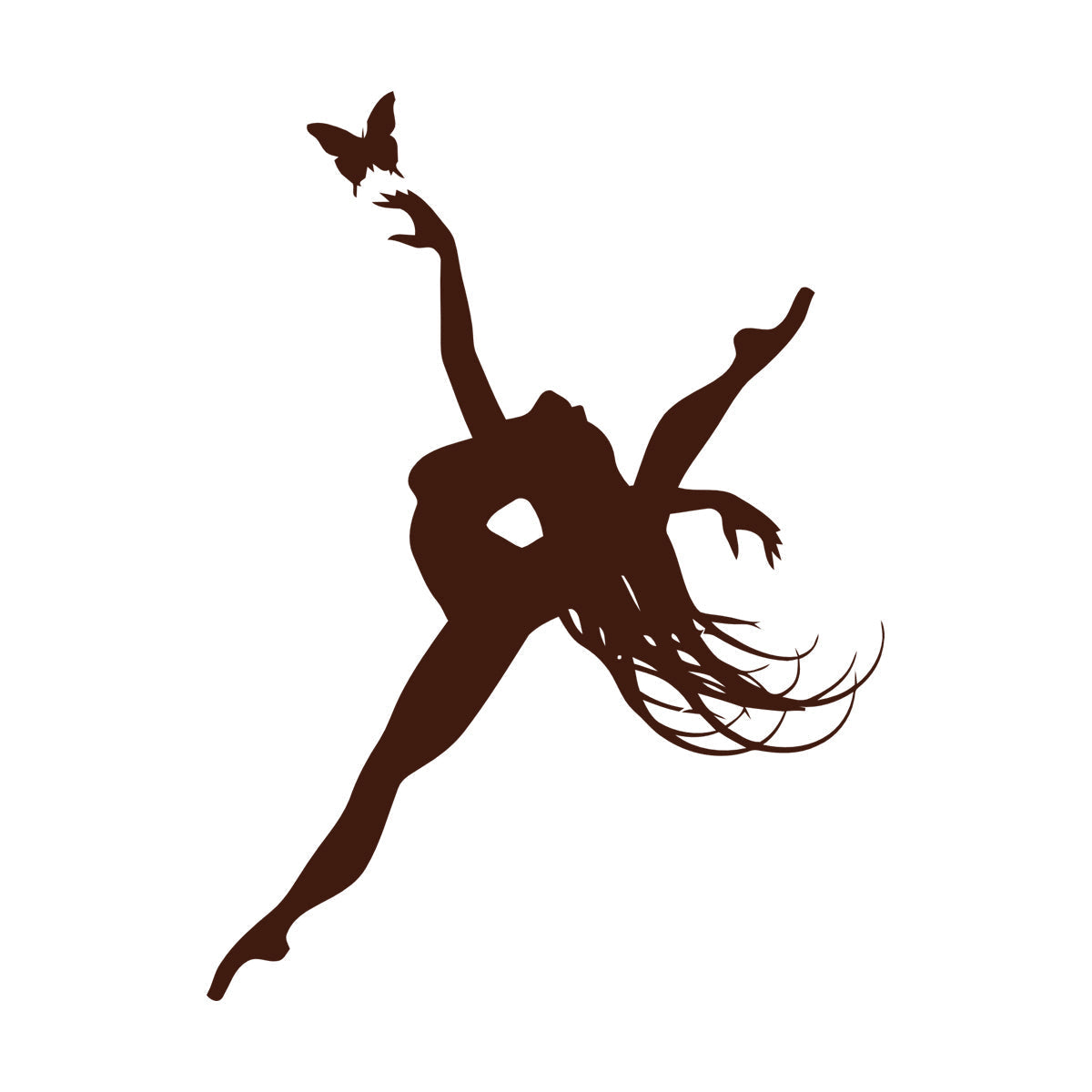 Wall Stickers Paster Paper Singer Dance Dancing Girl And Butterfly Living It Won'T Fall Off