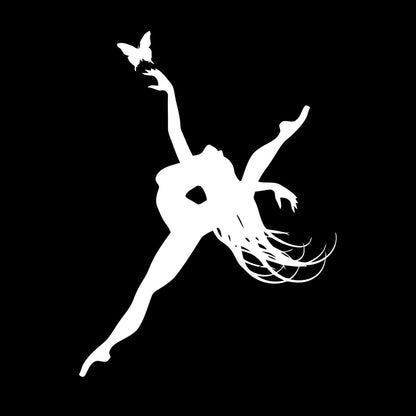 Wall Stickers Paster Paper Singer Dance Dancing Girl And Butterfly Living It Won'T Fall Off