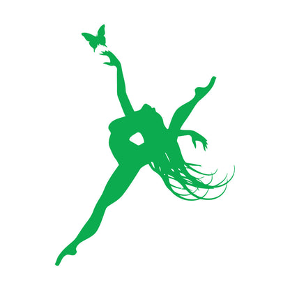 Wall Stickers Paster Paper Singer Dance Dancing Girl And Butterfly Living It Won'T Fall Off