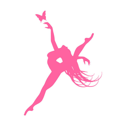 Wall Stickers Paster Paper Singer Dance Dancing Girl And Butterfly Living It Won'T Fall Off