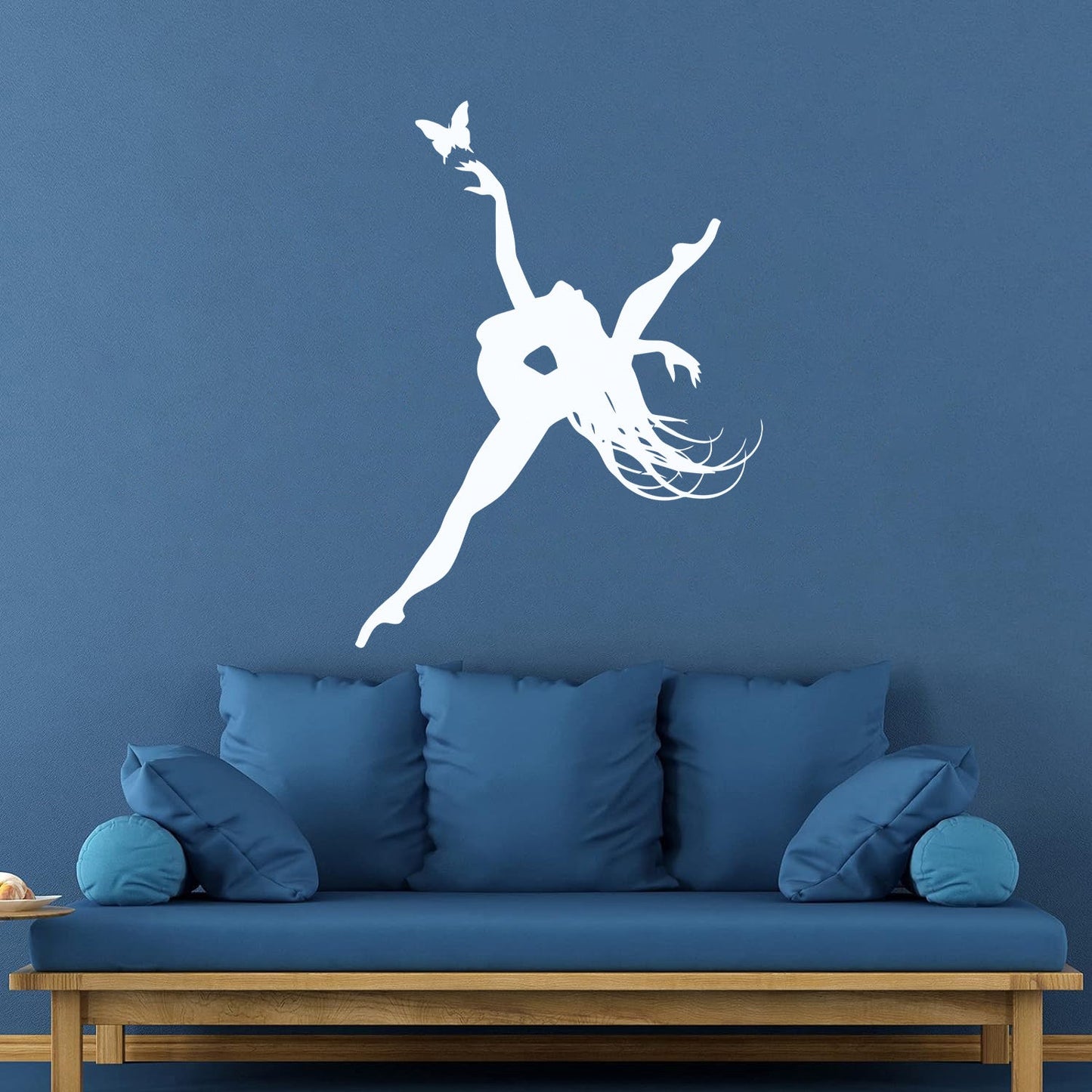 Wall Stickers Paster Paper Singer Dance Dancing Girl And Butterfly Living It Won'T Fall Off