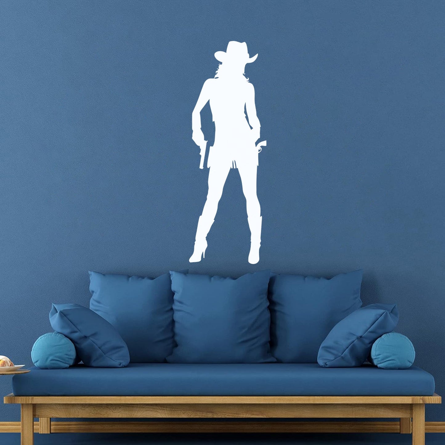 Wall Vinyl Sticker Decor Cowboy Girl Cowgirl With Guns Hat Western Personalized Customization
