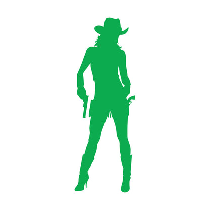 Wall Vinyl Sticker Decor Cowboy Girl Cowgirl With Guns Hat Western Personalized Customization