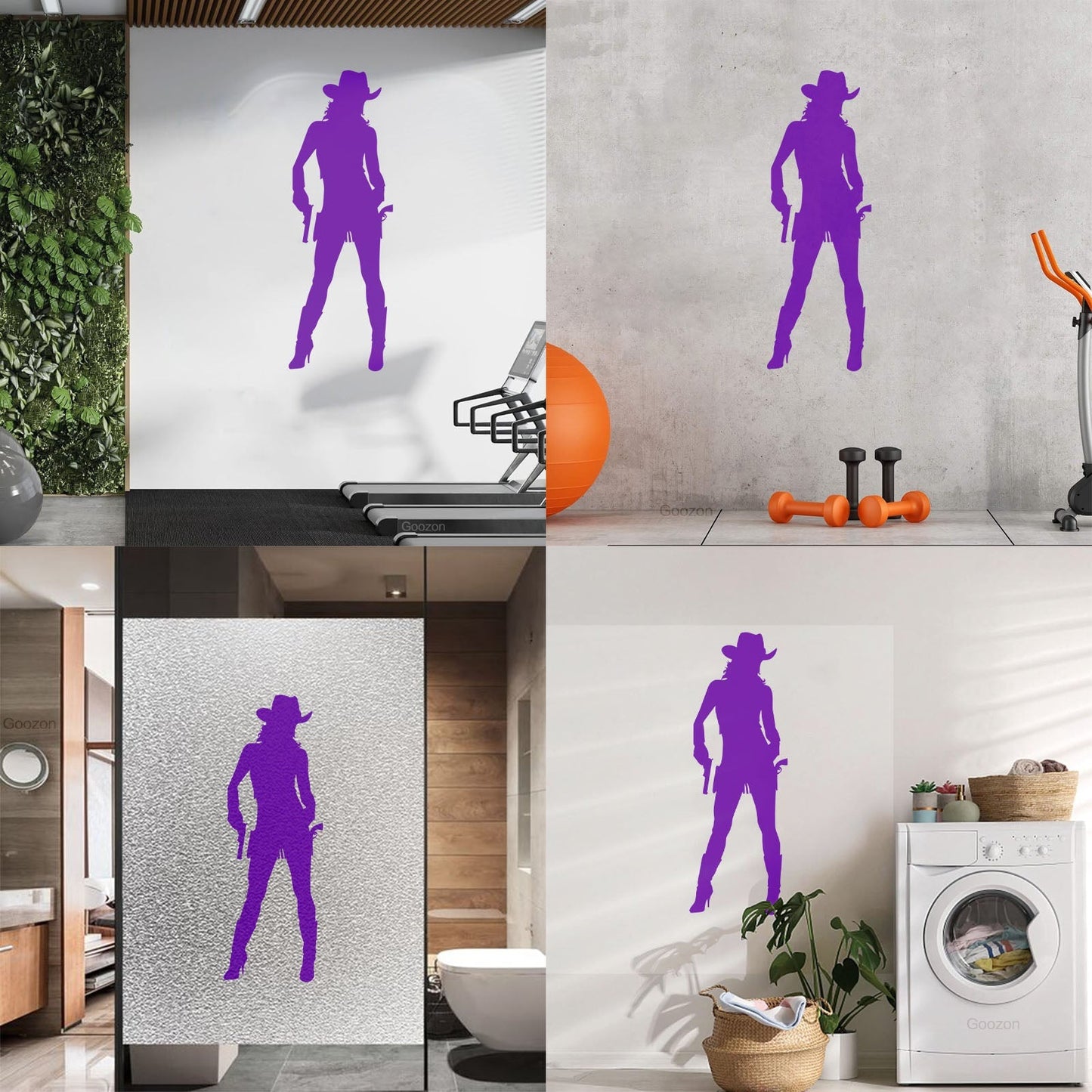 Wall Vinyl Sticker Decor Cowboy Girl Cowgirl With Guns Hat Western Personalized Customization