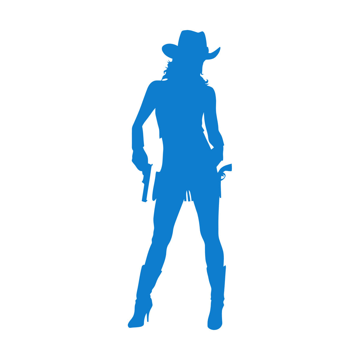 Wall Vinyl Sticker Decor Cowboy Girl Cowgirl With Guns Hat Western Personalized Customization