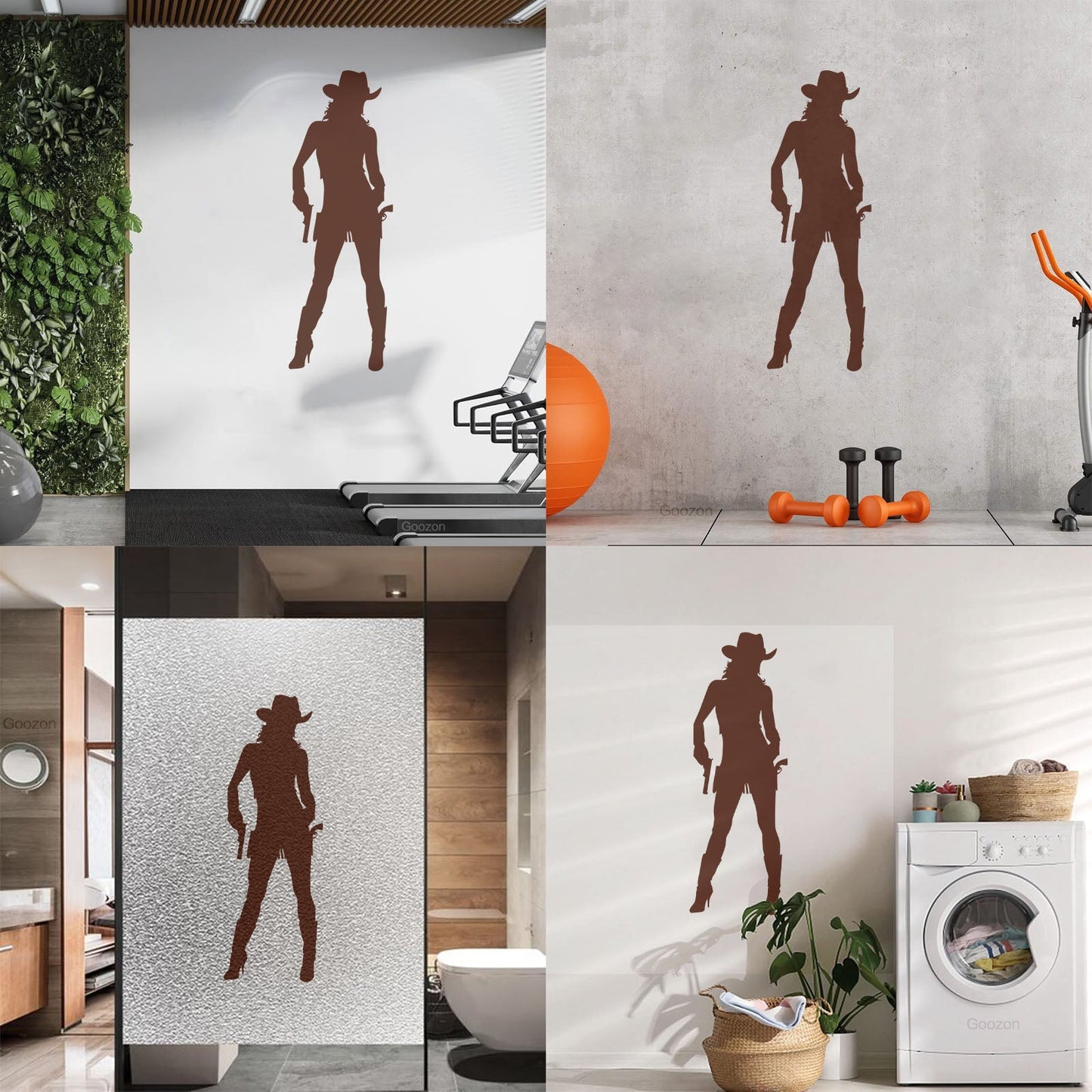 Wall Vinyl Sticker Decor Cowboy Girl Cowgirl With Guns Hat Western Personalized Customization