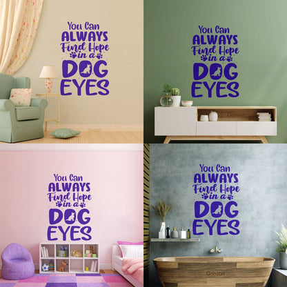 Vinyl Wall Stickers Hope Dog Eyes Motivation Lettering Self Adhesive