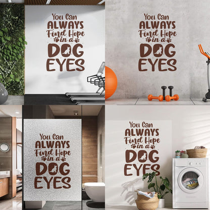 Vinyl Wall Stickers Hope Dog Eyes Motivation Lettering Self Adhesive
