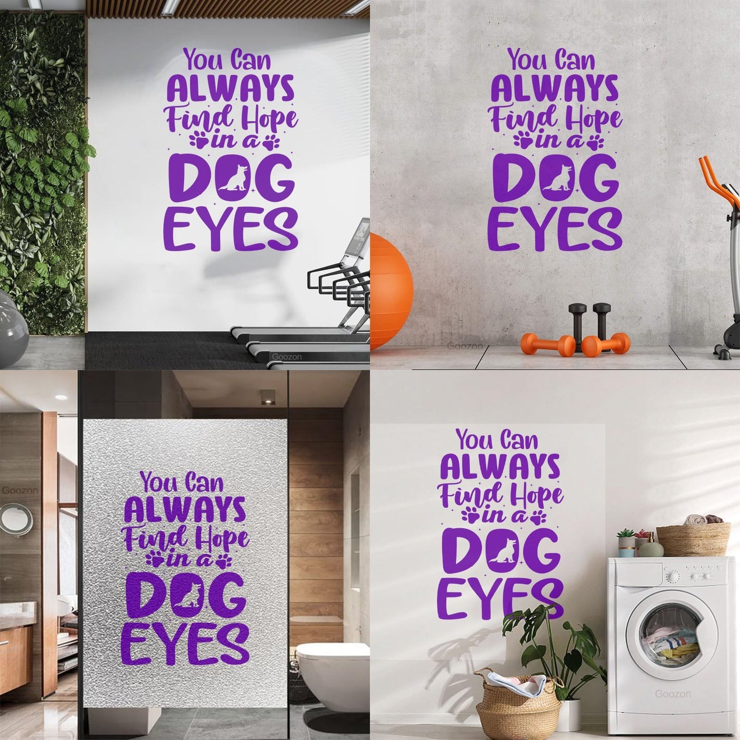 Vinyl Wall Stickers Hope Dog Eyes Motivation Lettering Self Adhesive