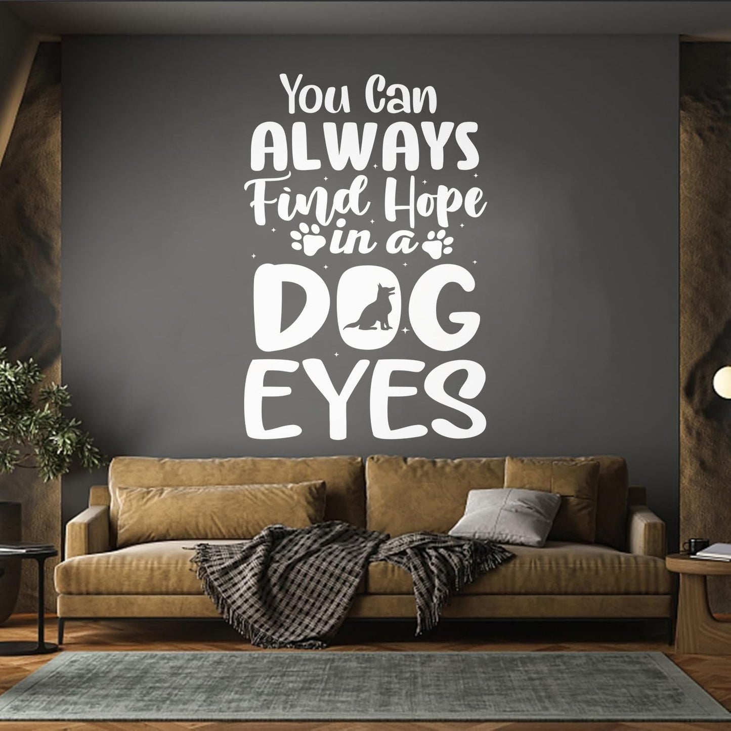Vinyl Wall Stickers Hope Dog Eyes Motivation Lettering Self Adhesive