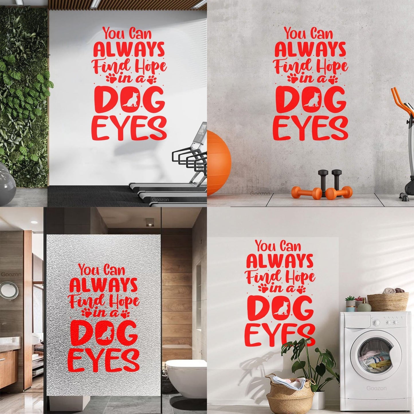 Vinyl Wall Stickers Hope Dog Eyes Motivation Lettering Self Adhesive