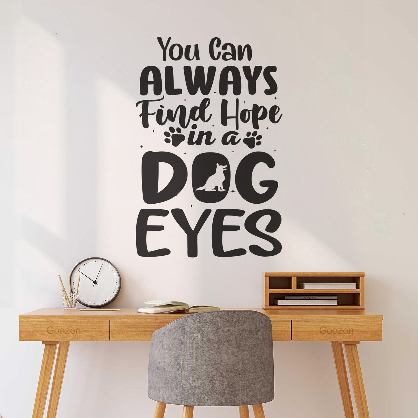 Vinyl Wall Stickers Hope Dog Eyes Motivation Lettering Self Adhesive