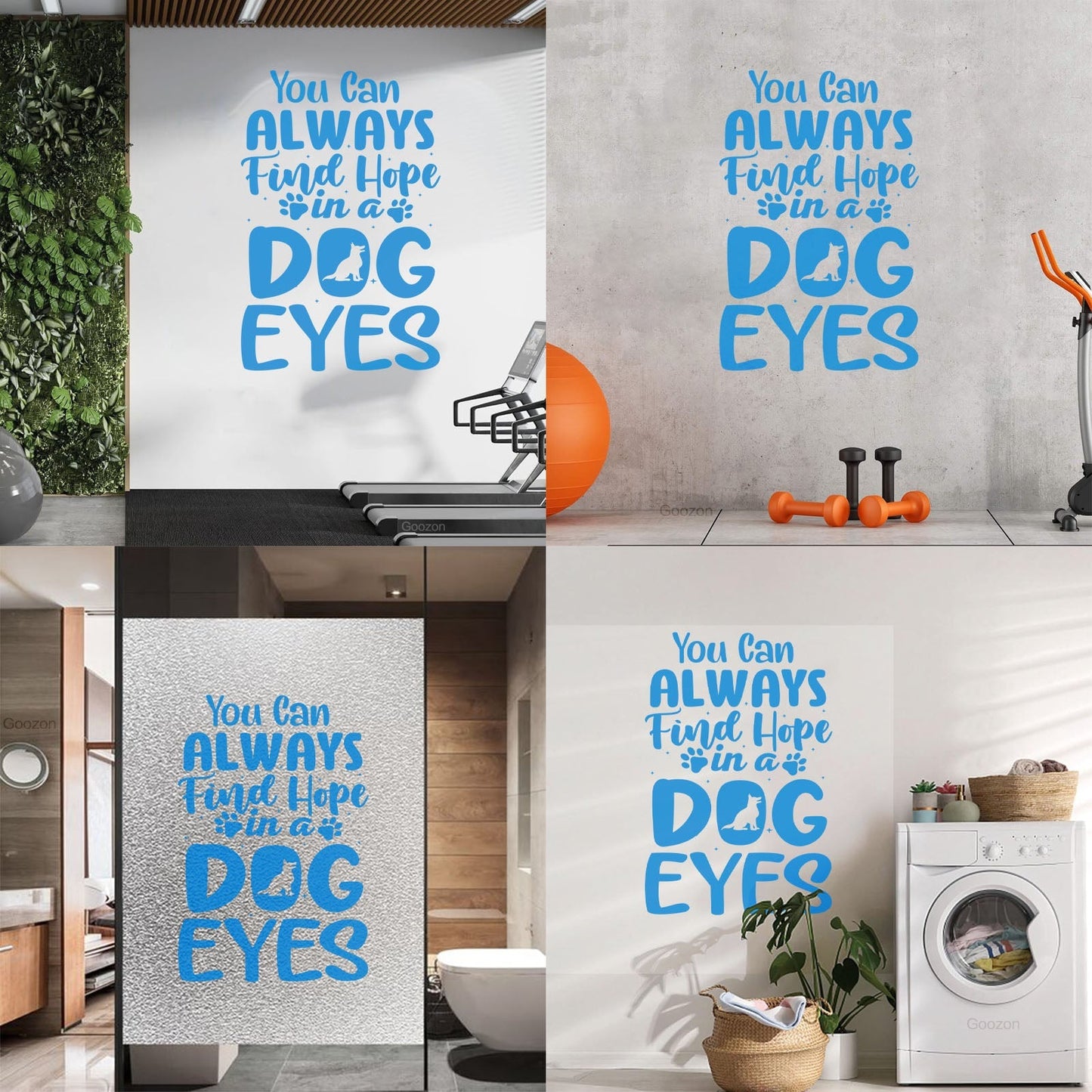 Vinyl Wall Stickers Hope Dog Eyes Motivation Lettering Self Adhesive
