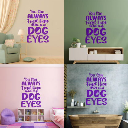 Vinyl Wall Stickers Hope Dog Eyes Motivation Lettering Self Adhesive