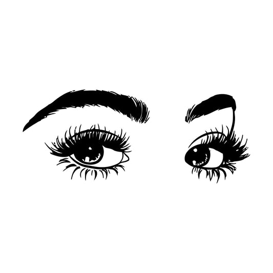 Vinyl Wall Decals Beautiful Eyes Big Eye Lashes Beauty Salon Makeup Removable Without Leaving Glue