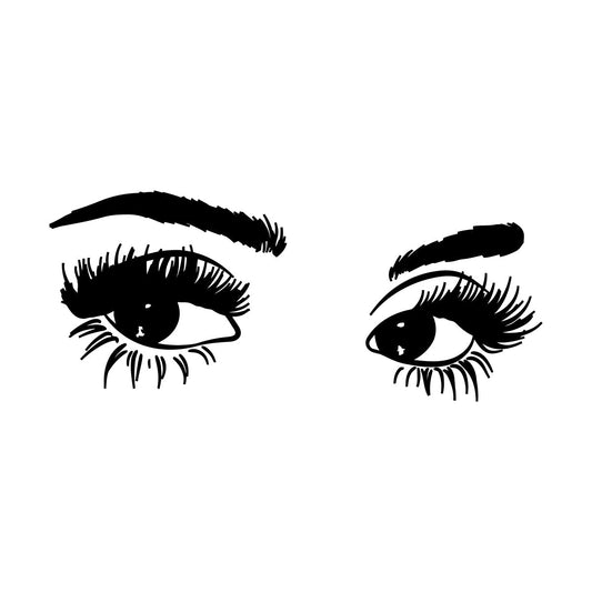 Beautiful Eyes Big Eyelashes Makeup Spa Salon Wall Stickers Paster Paper Multi Color Selection