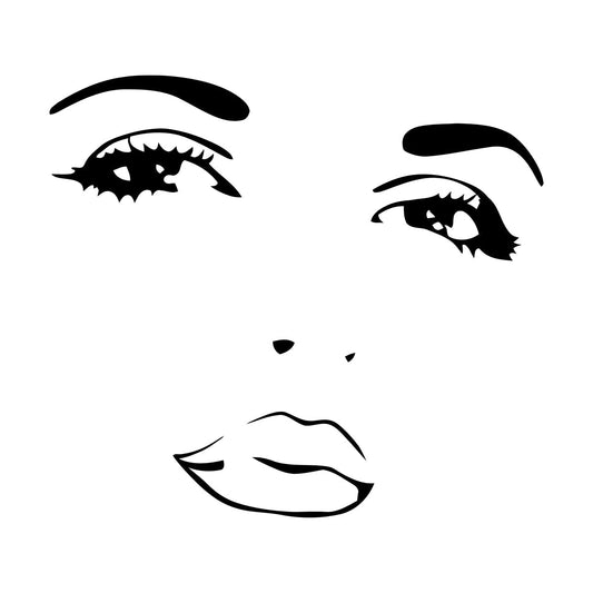 Fine Carving Decals Beautiful Face Girl Makeup Appeal Lips Eyes Beauty Salon Multiple Size Options