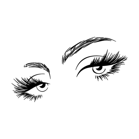 Lettering Stickers Beautiful Appeal Girl Eyelash Womaneyes Art Decoration